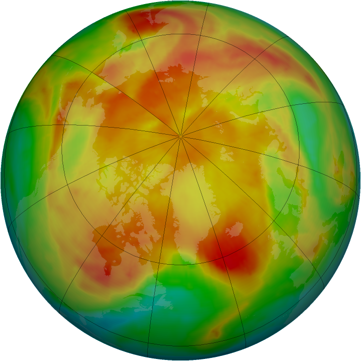 Arctic ozone map for 20 April 2013